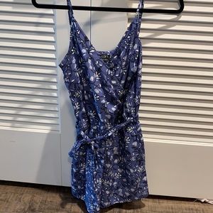 LOFT blue floral romper size small
